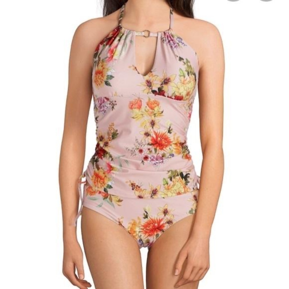 Antonio Melani Overjoyed S Floral High-Neck Tankini Swim Top